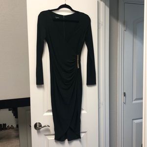 Hunter green dress & gold rivets on the left side